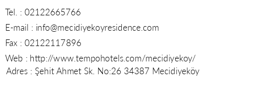 Ottoman Palace Mecidiyekoy Residence Hotel telefon numaralar, faks, e-mail, posta adresi ve iletiim bilgileri